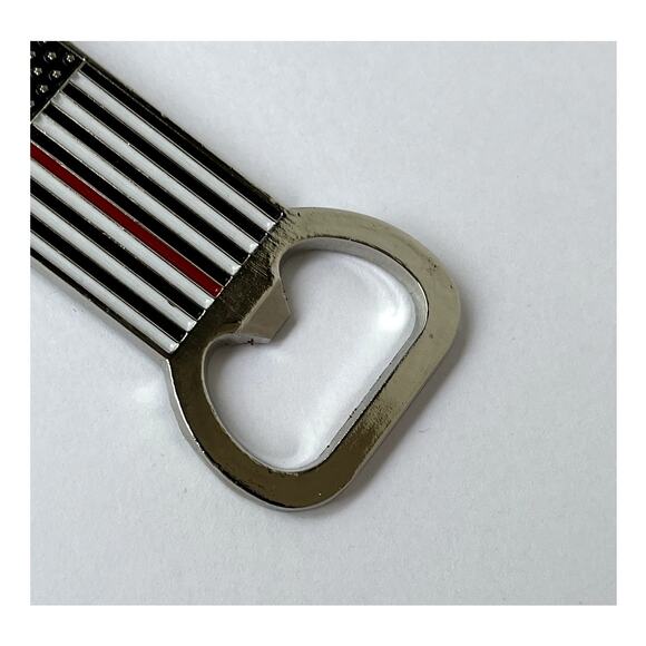 Thin Red Line American Flag Bottle Opener Keychain - Picture 6 of 6
